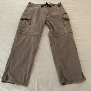 The B.C. Clothing Co Pants Mens 36x30 Gray Convertible Cargo Belted‎ Hiking